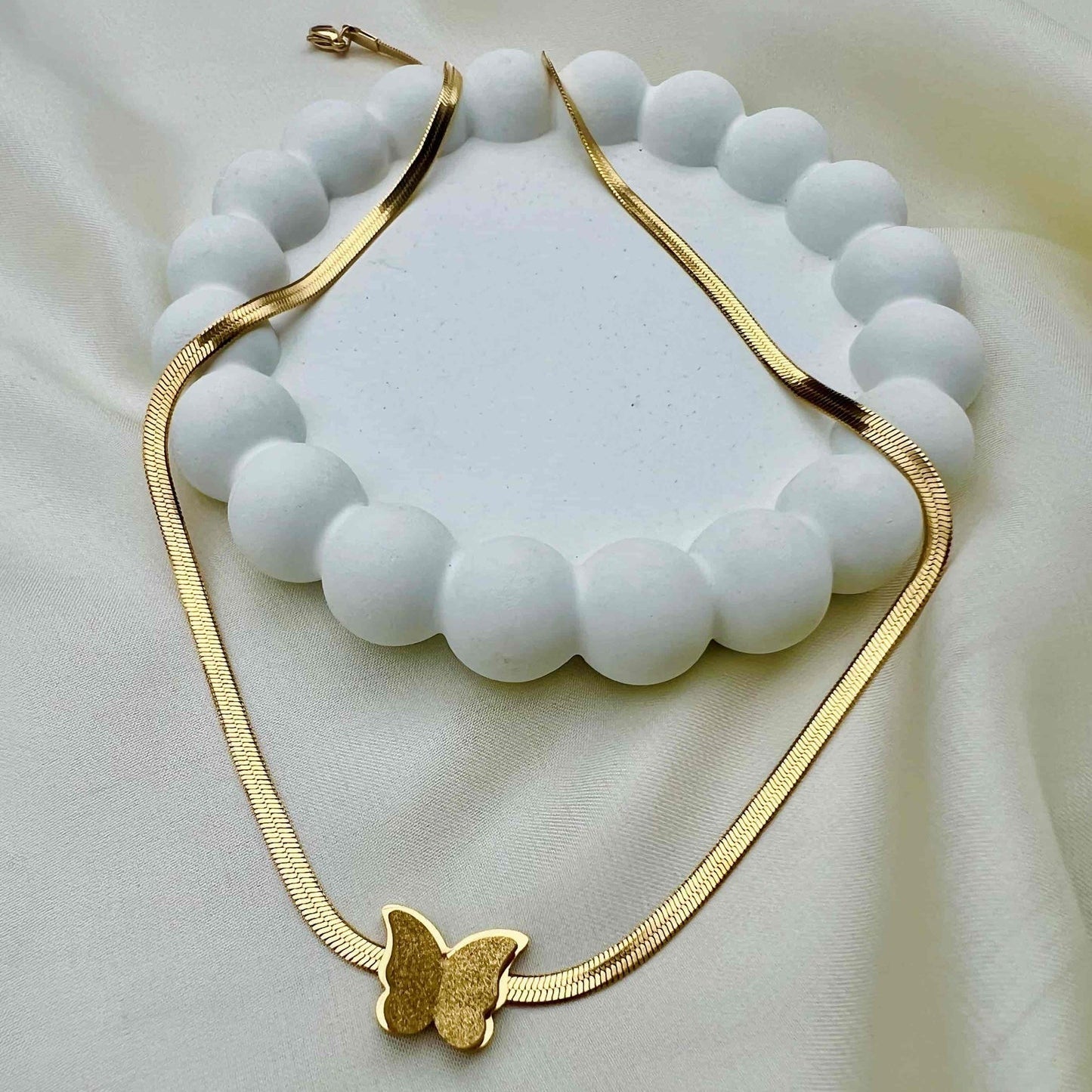 Snake Chain Butterfly Pendant