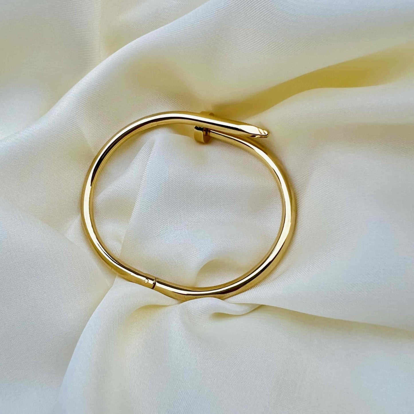 Gold Plated Nail Bangle