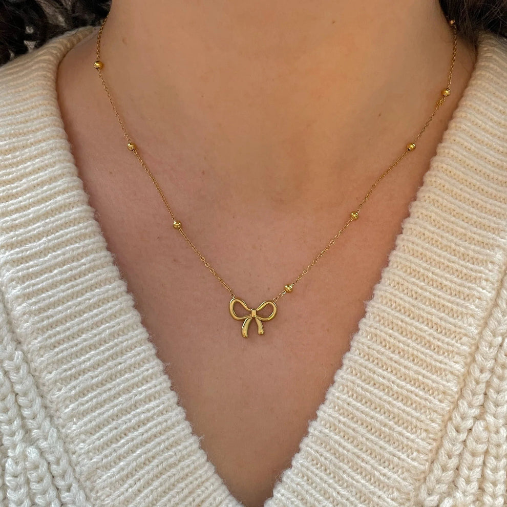 Golden Bow Necklace
