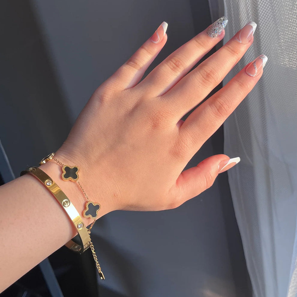 Cartier Bangle And Clover Bracelet ‘Stack’