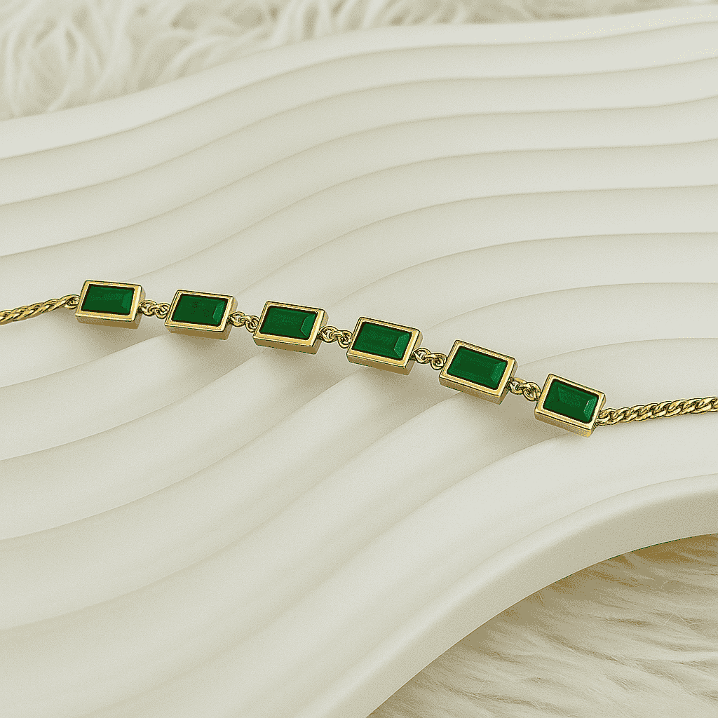 Emerald Six Stone Bracelet