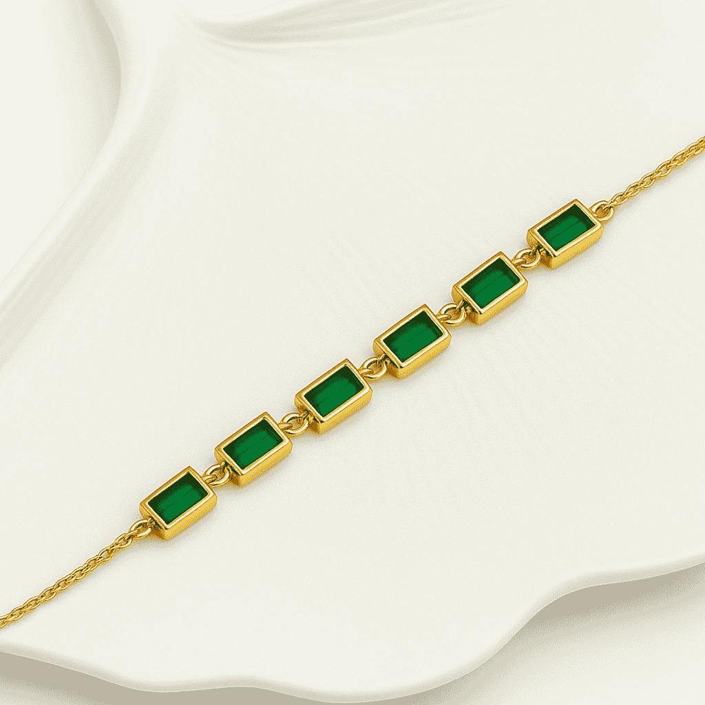 Emerald Six Stone Bracelet
