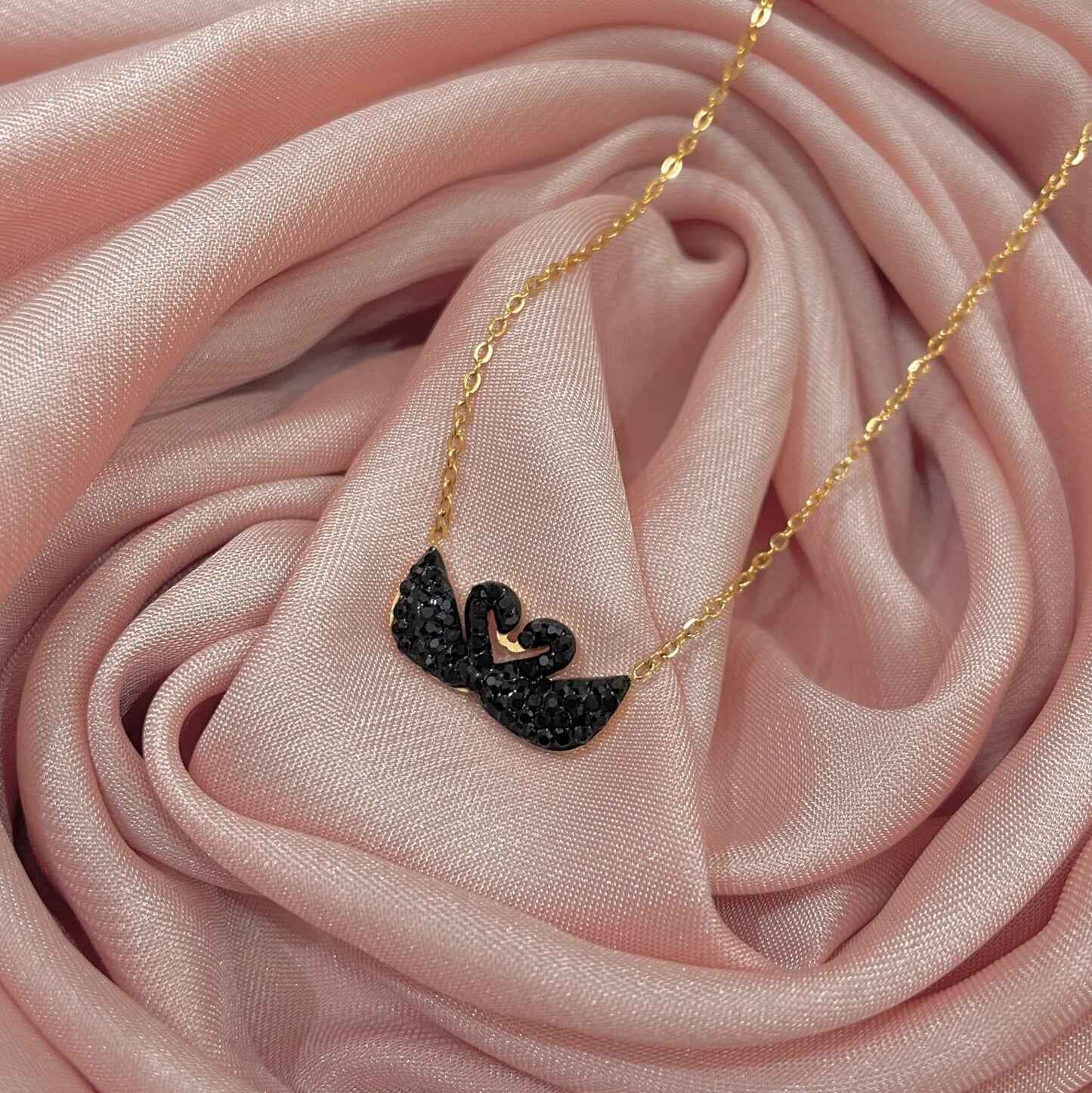 Elegant Double Swan Necklace