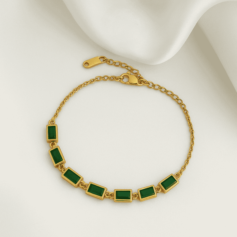 Emerald Six Stone Bracelet