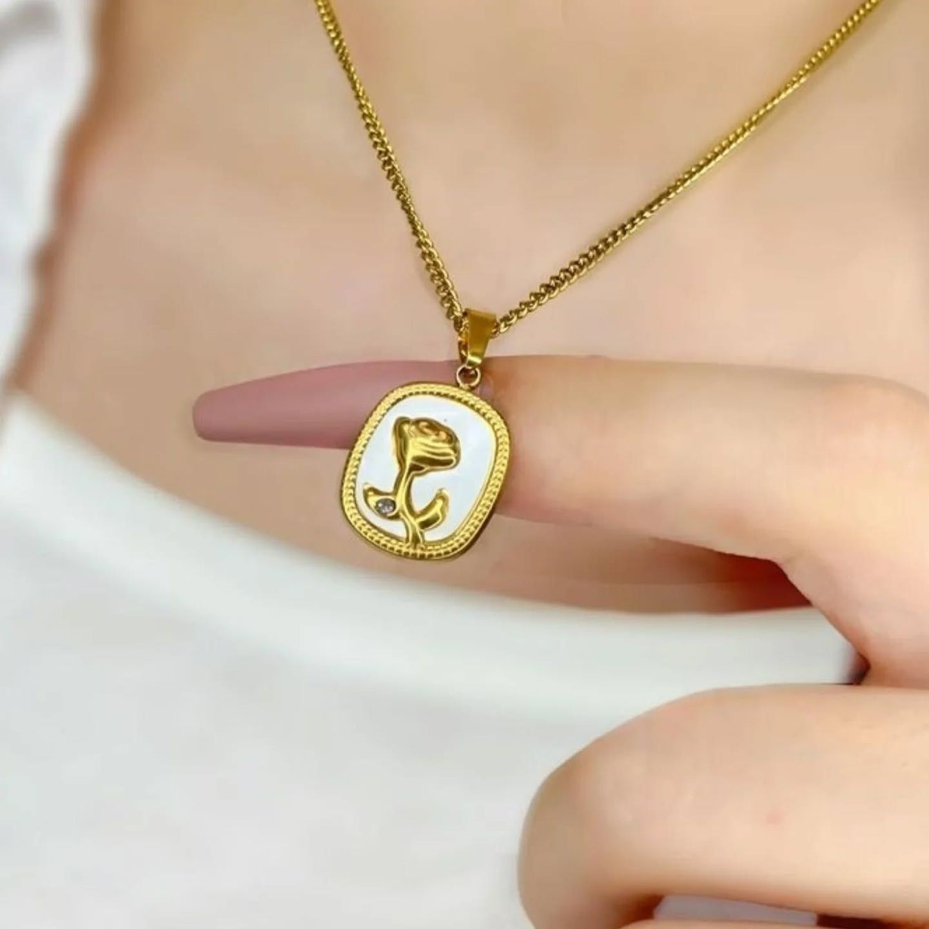 Golden Rose Necklace
