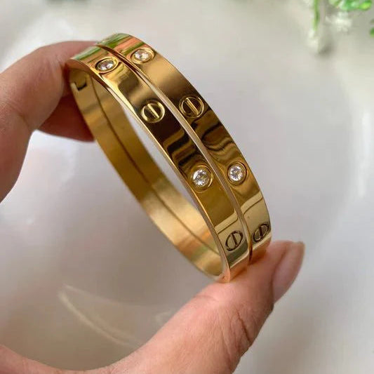 Cartier Love Bangle And Rowena Bracelet Stack