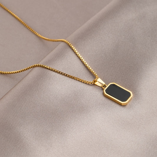 Chip Necklace Double Sided Black - White