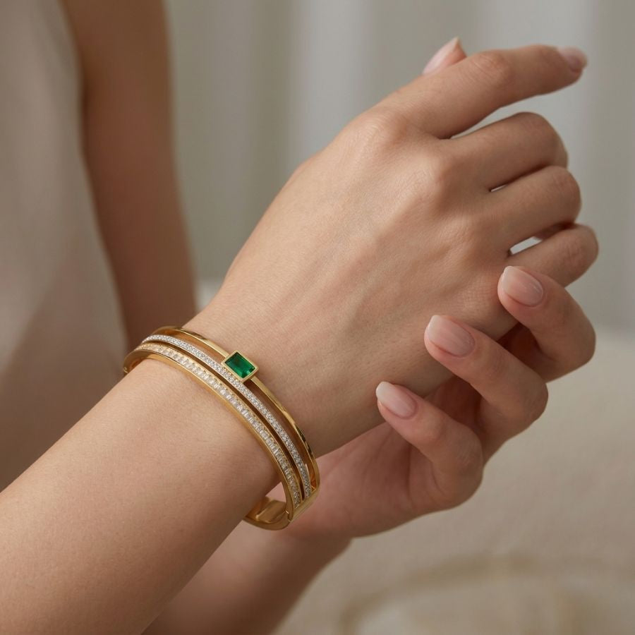 Emerald Stone Bangle