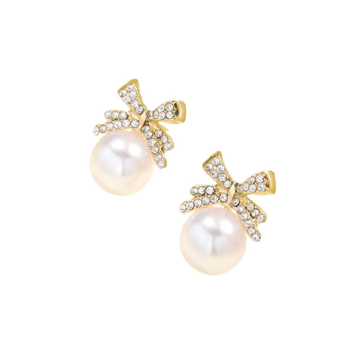 Bow Tie Ball Pearl Earrings for Women