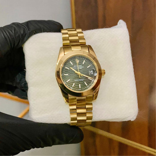 Rolex Golden, Green Dial watch - Womens
