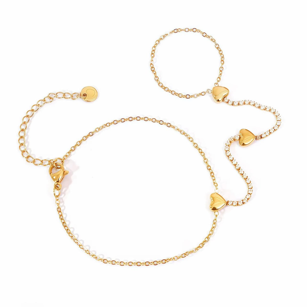 Trio Heart Crystal Handchain