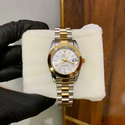 Rolex Two Tone, White Dial watch - Womens