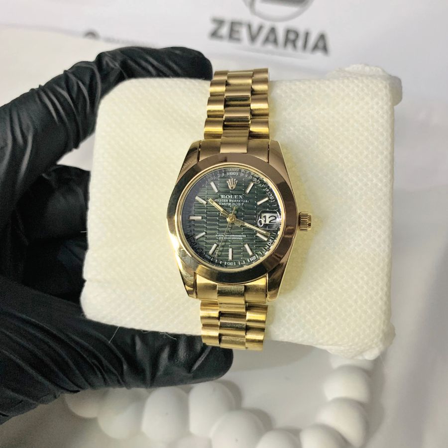 Rolex Golden, Green Dial watch - Womens