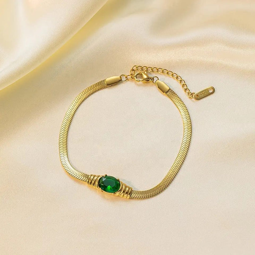Emerald Green Stone Bracelet