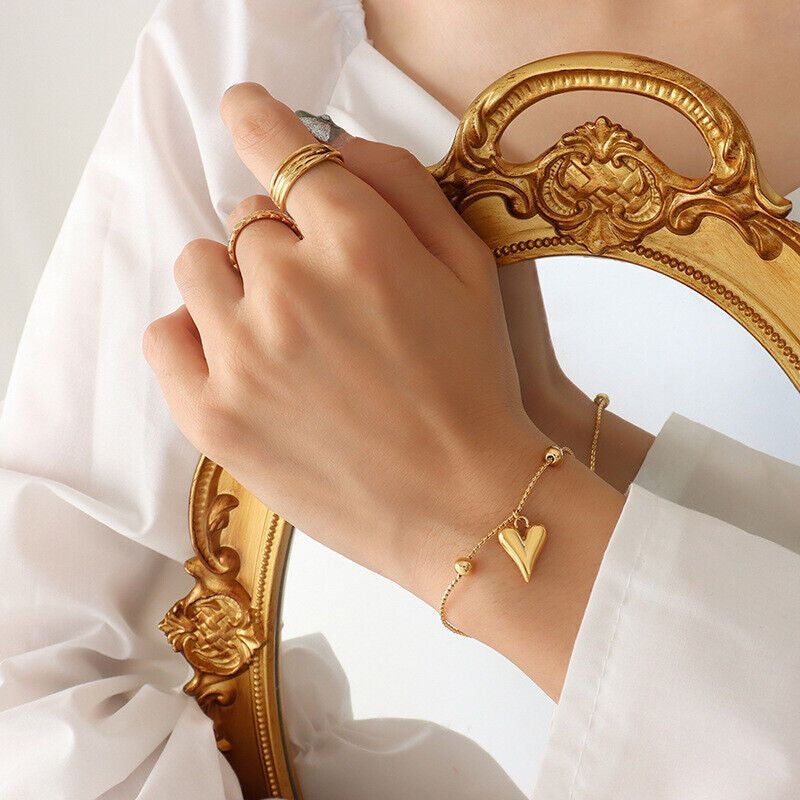 Heart ball Chain Bracelet