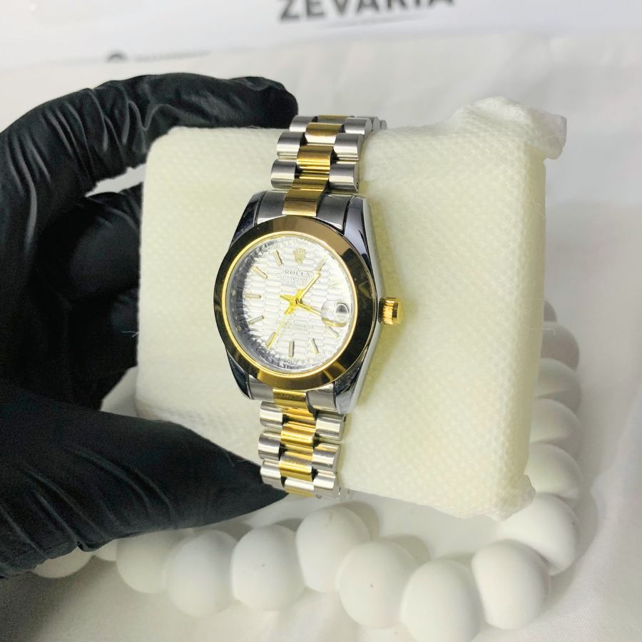 Rolex Two Tone, White Dial watch - Womens