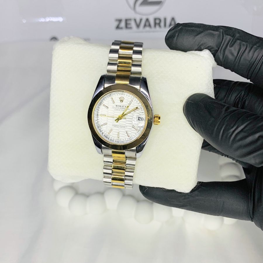 Rolex Two Tone, White Dial watch - Womens