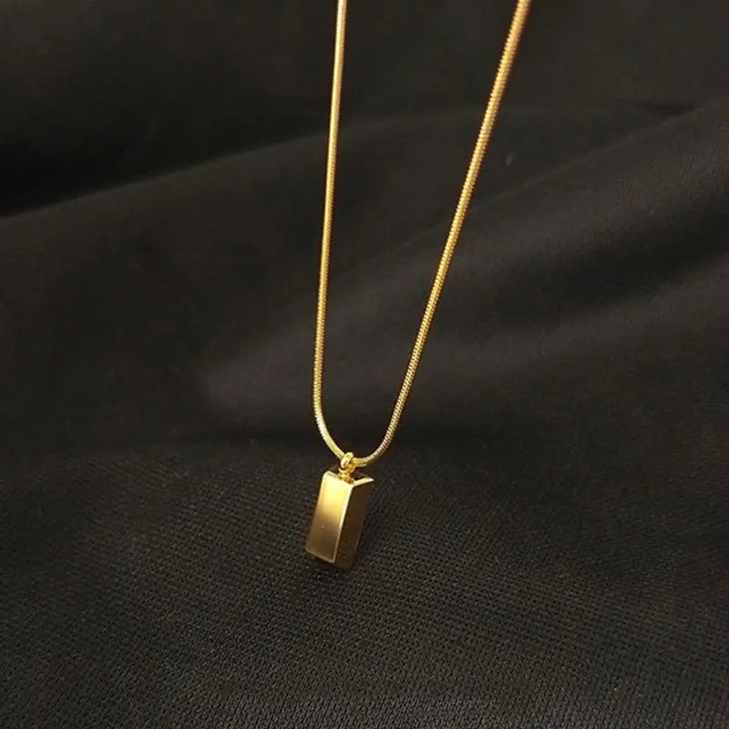 Gold Bar Necklace - Stainless Steel