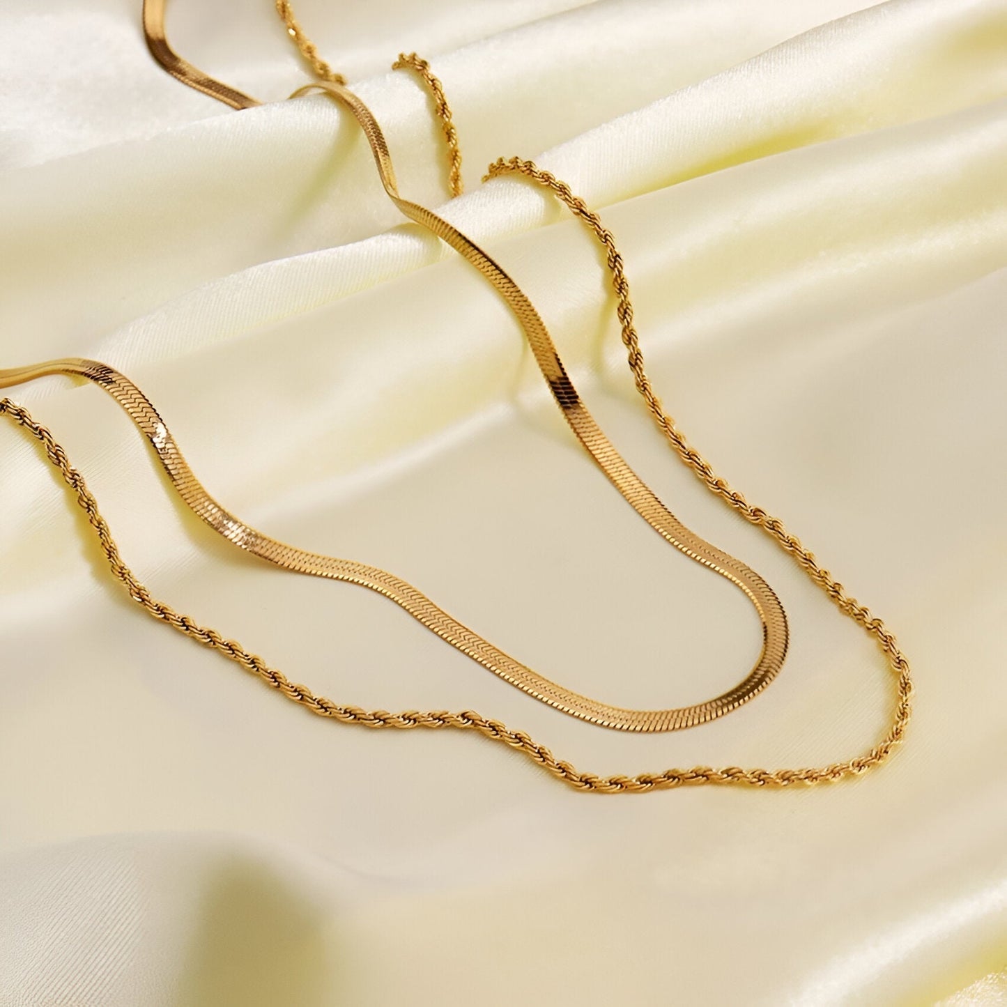 Snake & Rope Double Chain Necklace