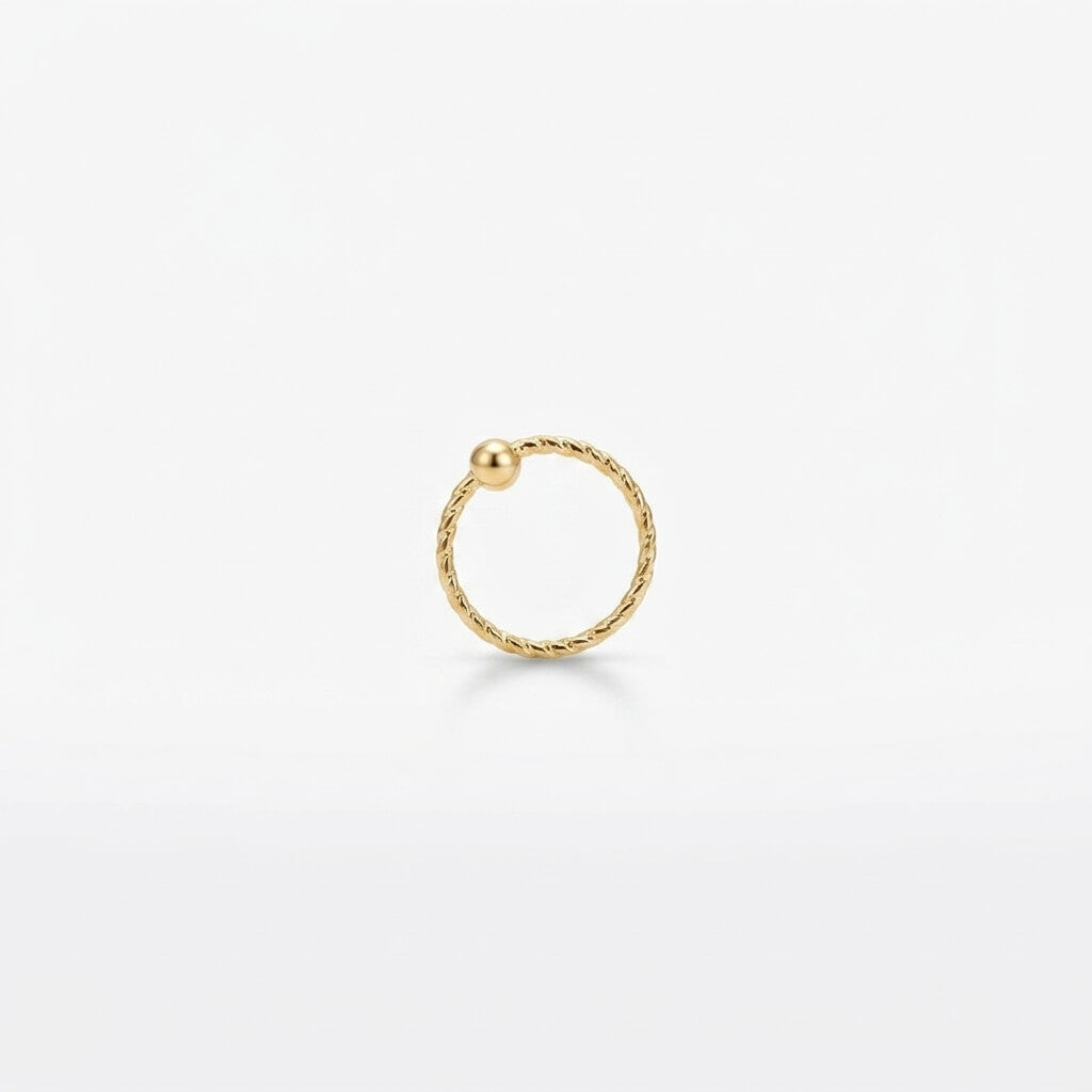 Twisted Golden Nose Ring
