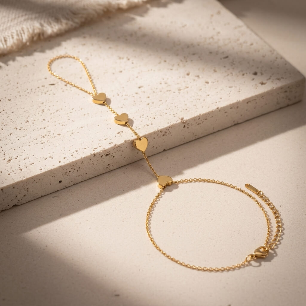 Hearts In Line Handchain