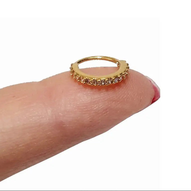 Wide Stone Nose Ring