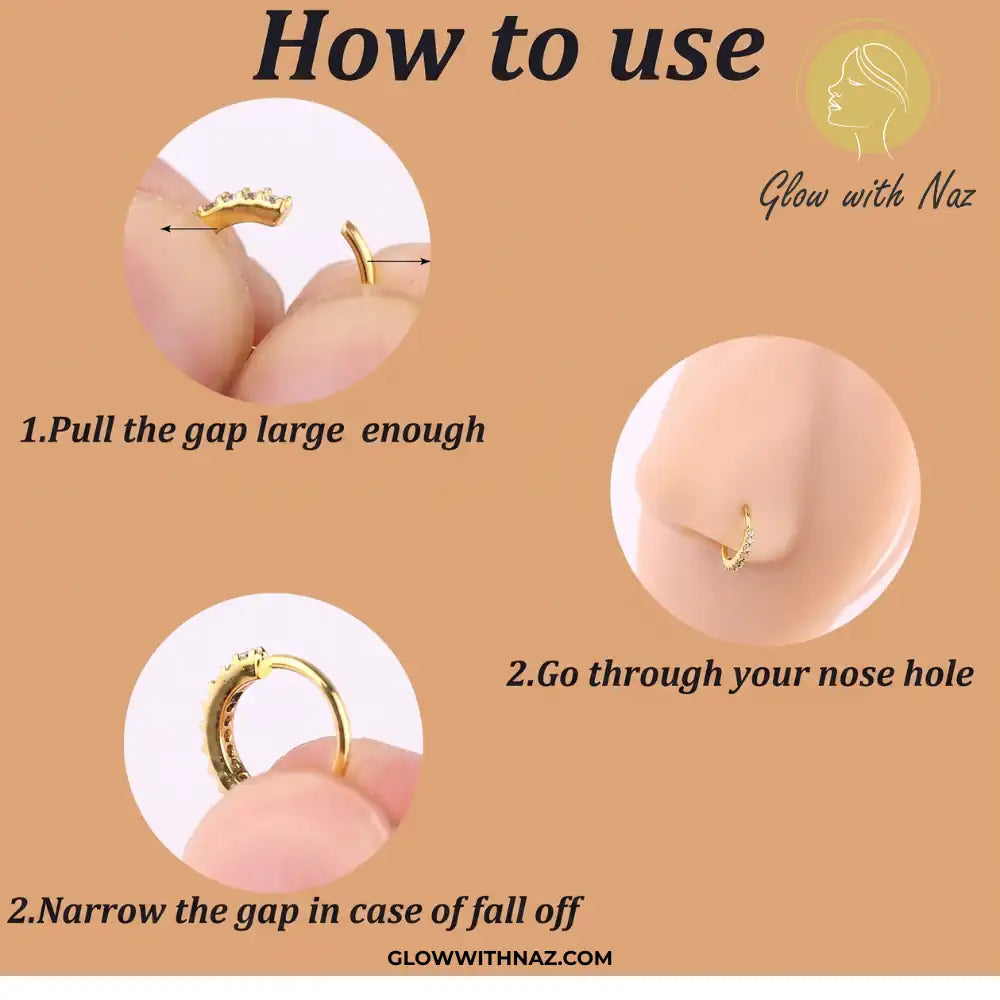 Wide Stone Nose Ring