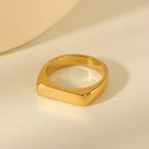 Golden & Silver Flat Ring - Stainless Steel