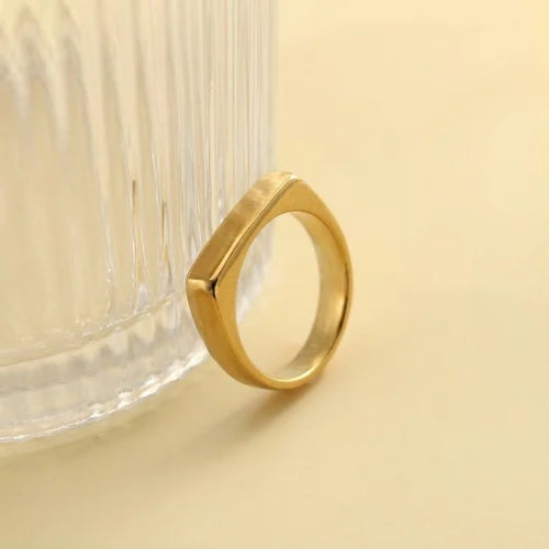 Golden & Silver Flat Ring - Stainless Steel