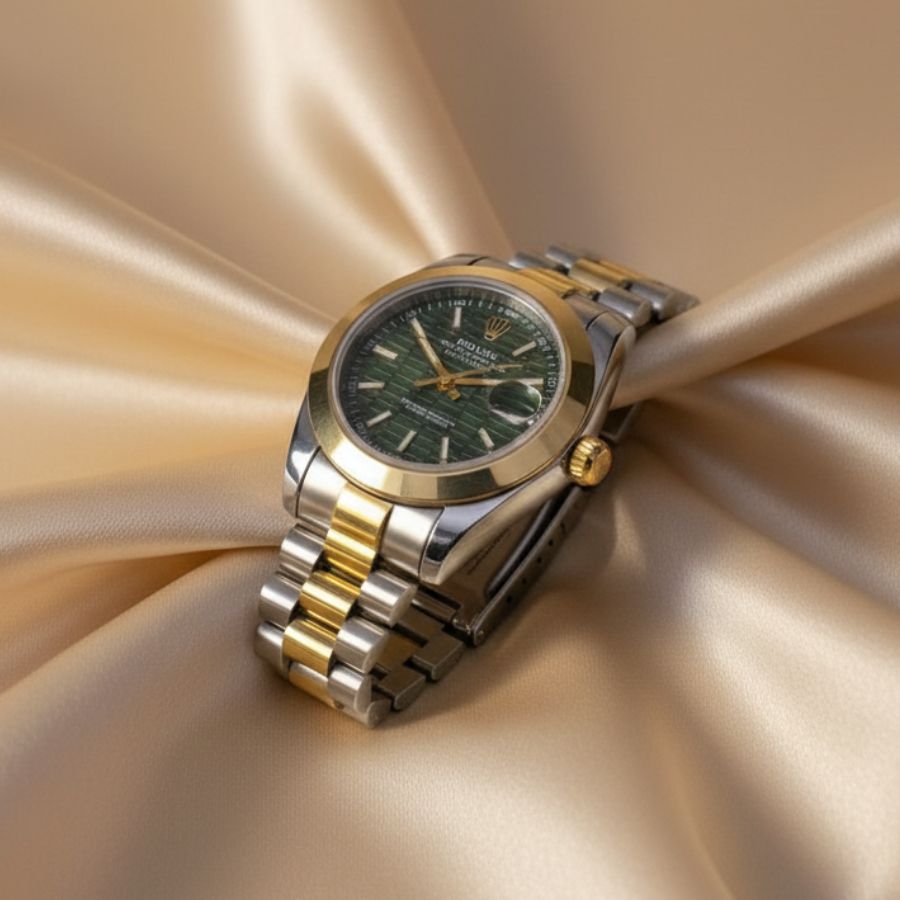 Rolex Two Tone, Green Dial watch - Womens