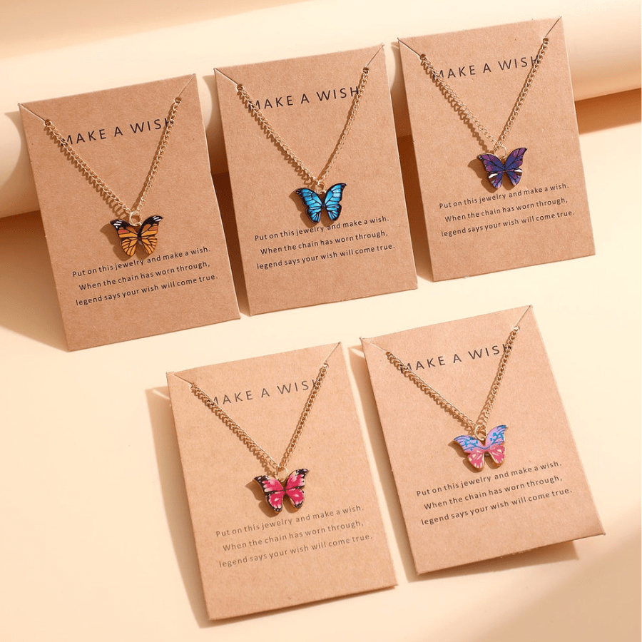 5pcs Butterfly Pendant Necklace