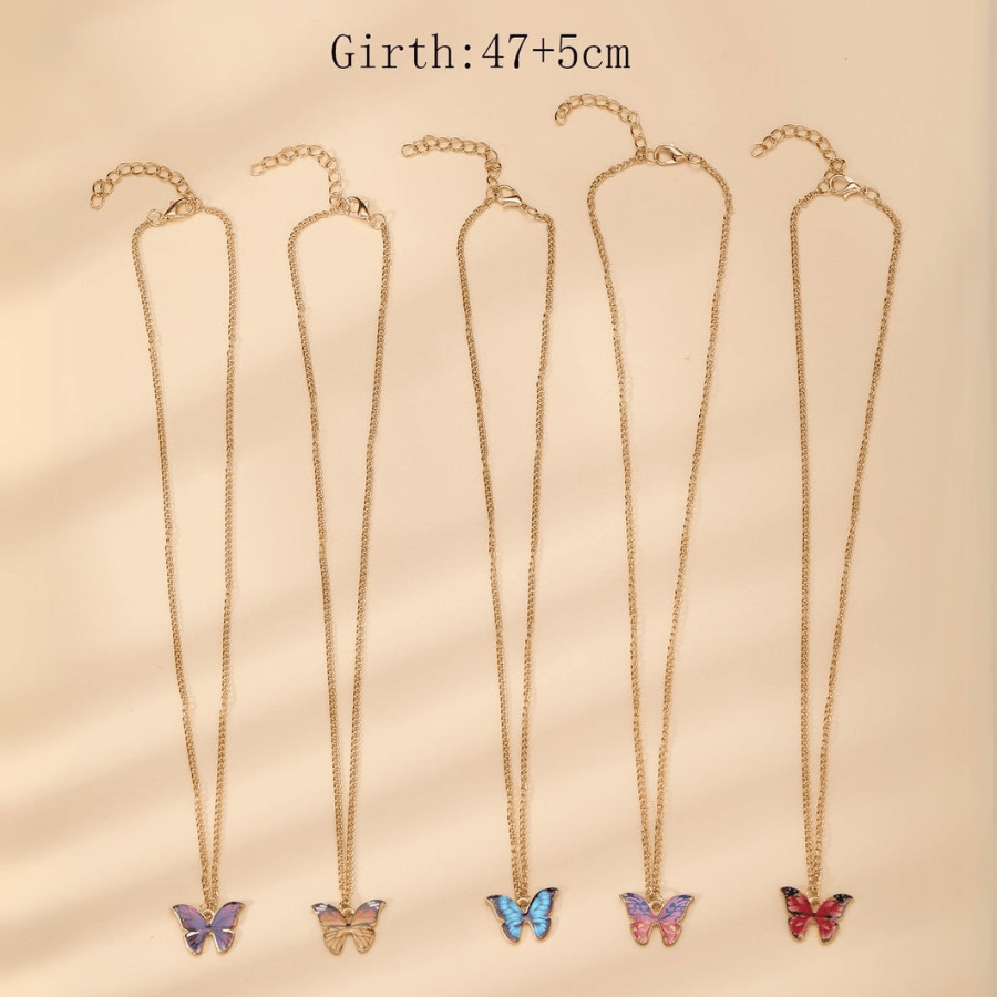 5pcs Butterfly Pendant Necklace