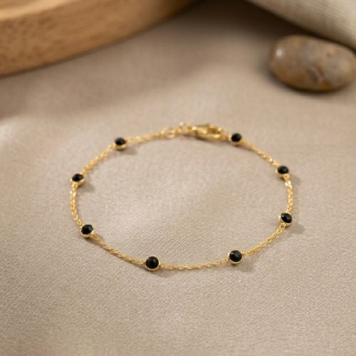 Black Bead Anklet