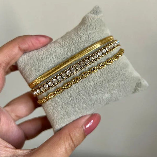 Rope, Luster, Snake Chain Bracelets ‘Stack’