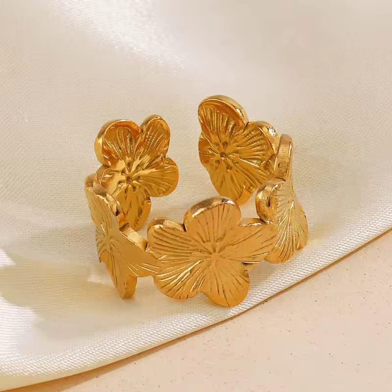Flower Chunky Adjustable Ring