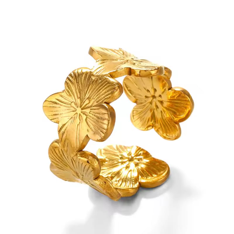 Flower Chunky Adjustable Ring