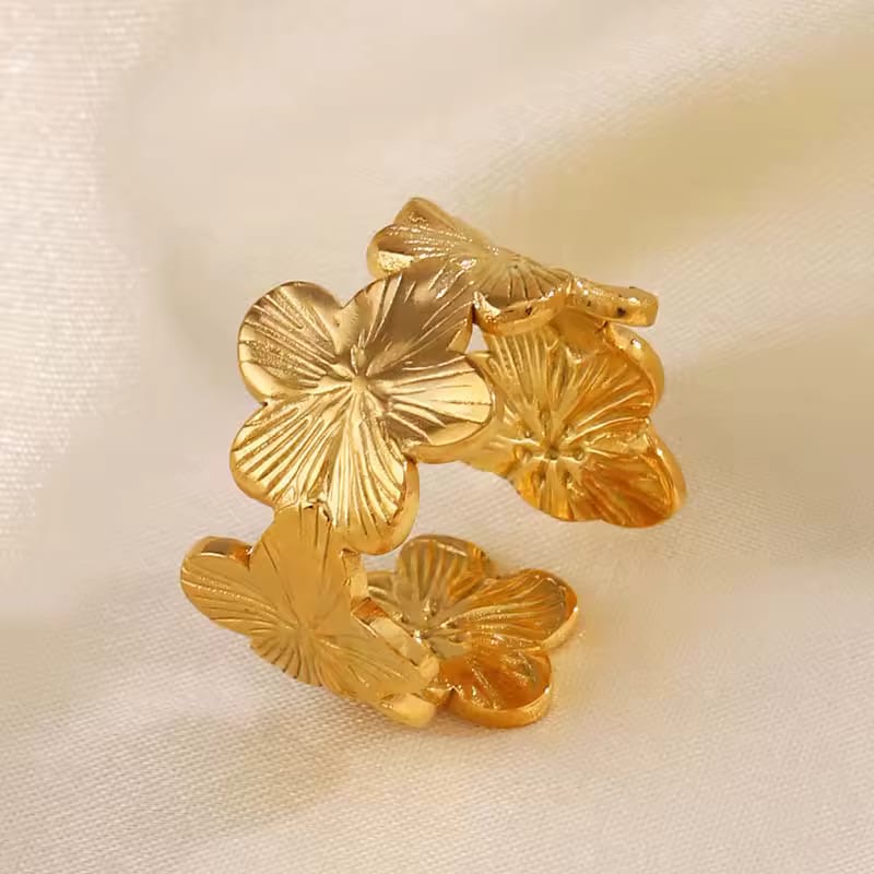 Flower Chunky Adjustable Ring