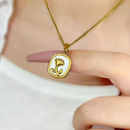 Golden Rose Necklace