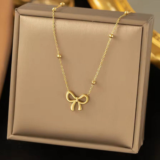 Golden Bow Necklace
