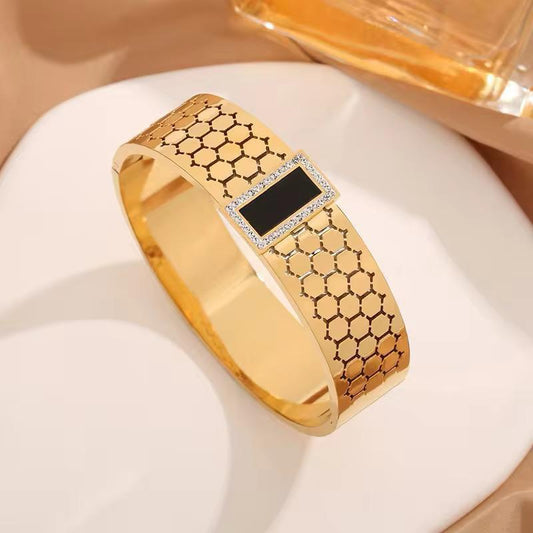 Black Honey Comb Bangle