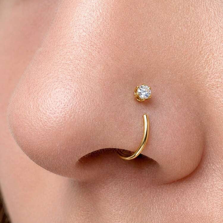 Single Stone Nose Ring & Bali