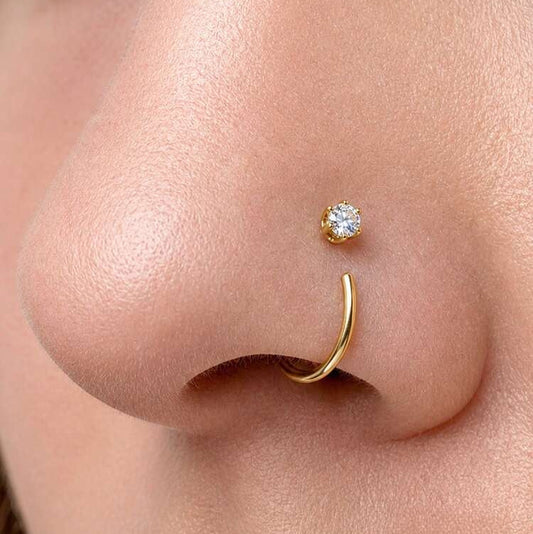 Single Stone Nose Ring & Bali