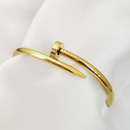 Gold Plated Nail Bangle