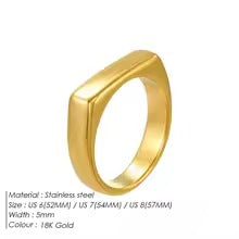 Golden & Silver Flat Ring - Stainless Steel
