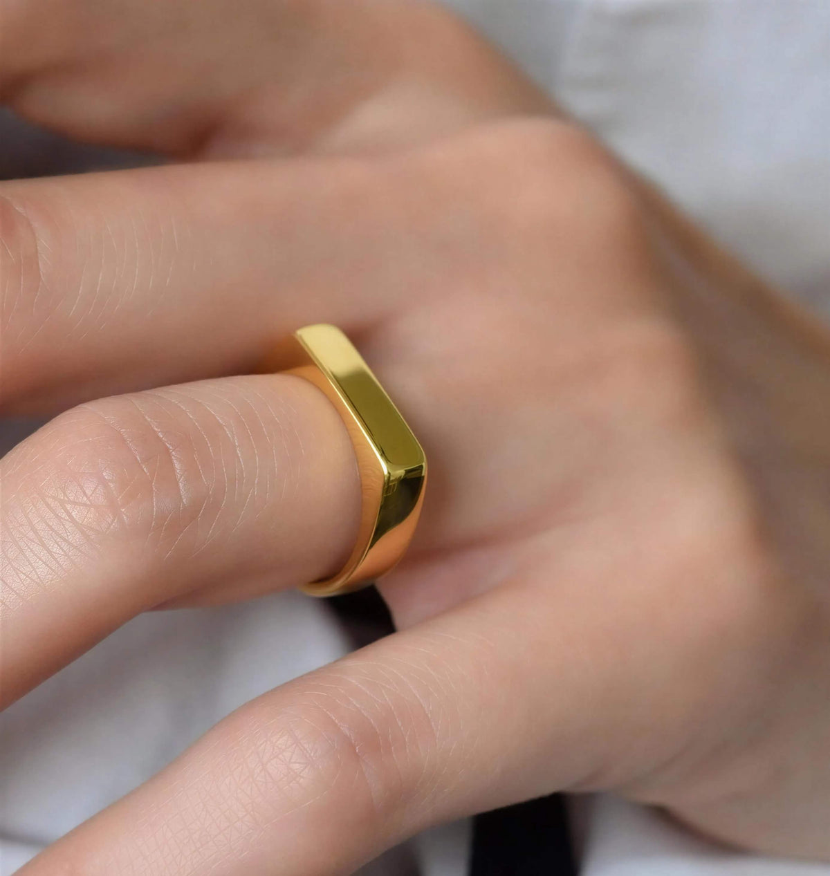 Golden & Silver Flat Ring - Stainless Steel