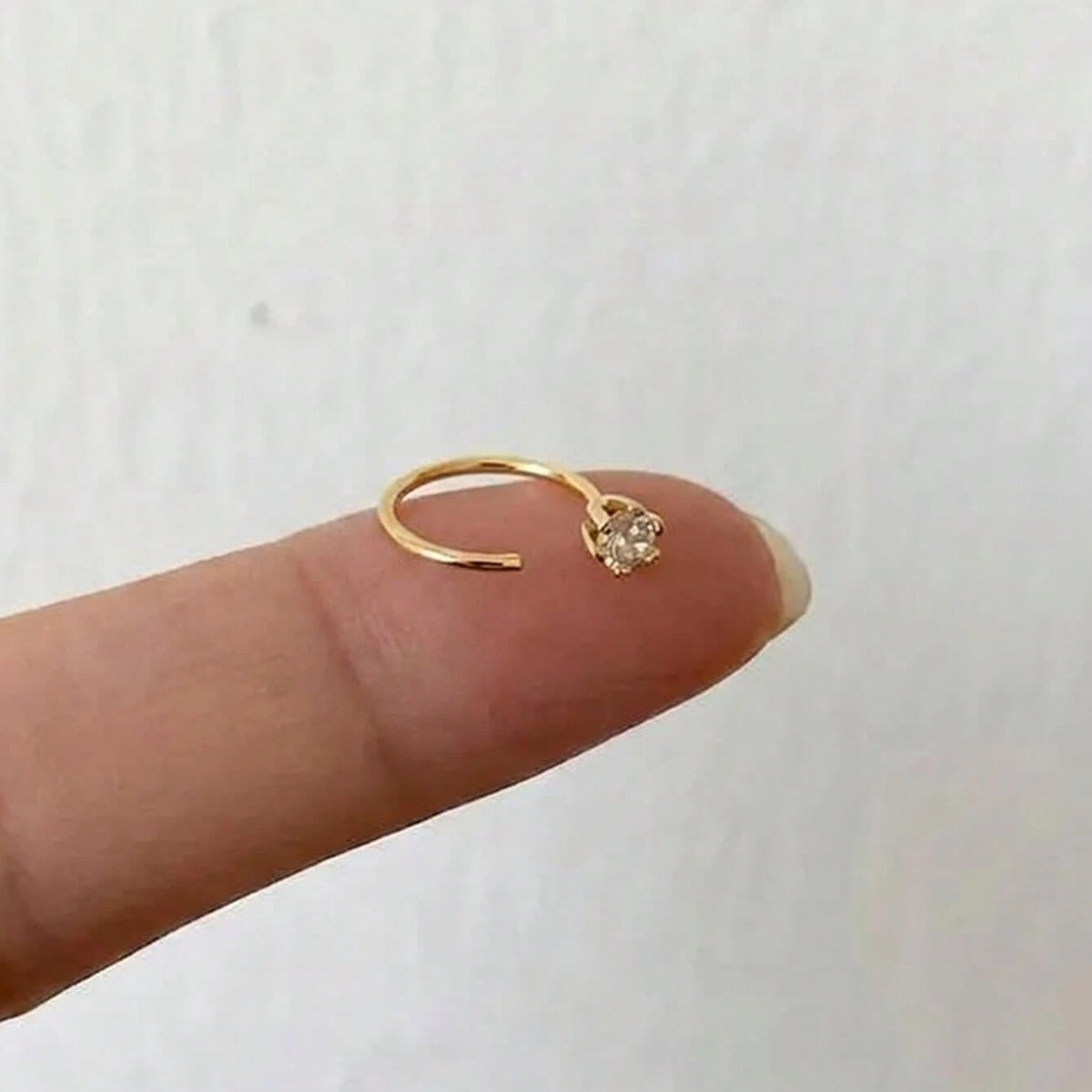 Single Stone Nose Ring & Bali