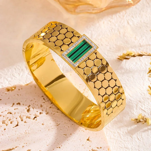 Black Honey Comb Bangle