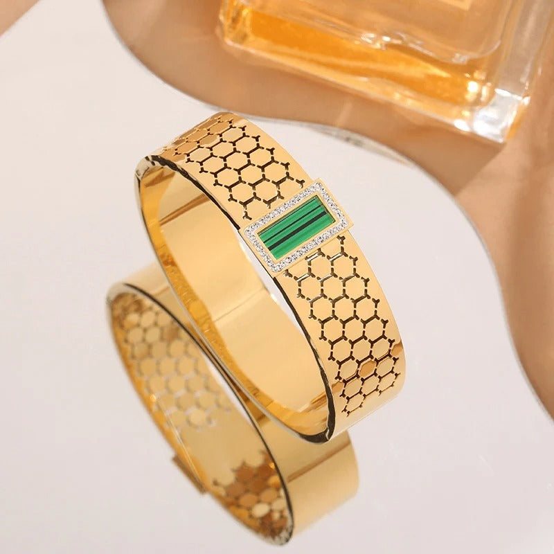 Black Honey Comb Bangle
