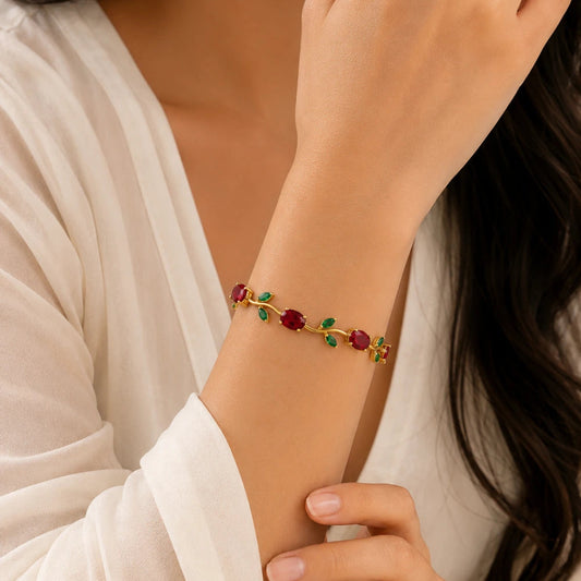Tulip bracelet Red - Green