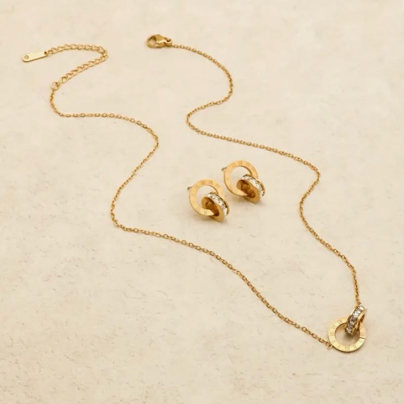 Roman Circles Pendent & Earrings